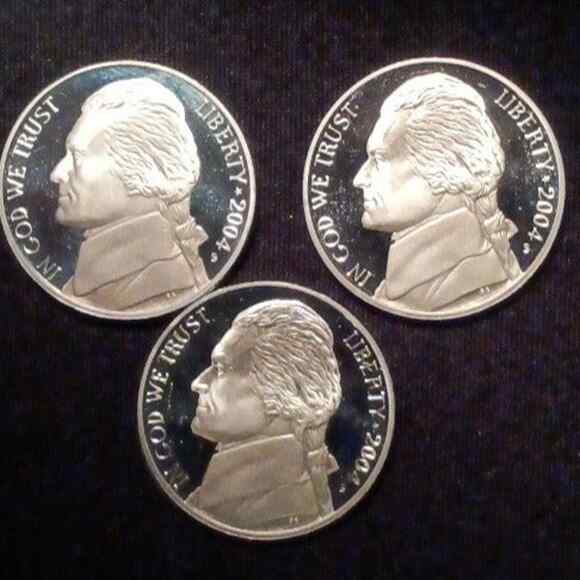 3 Proof Keel DCAM Jefferson Nickels 2004-S - Picture 1 of 5
